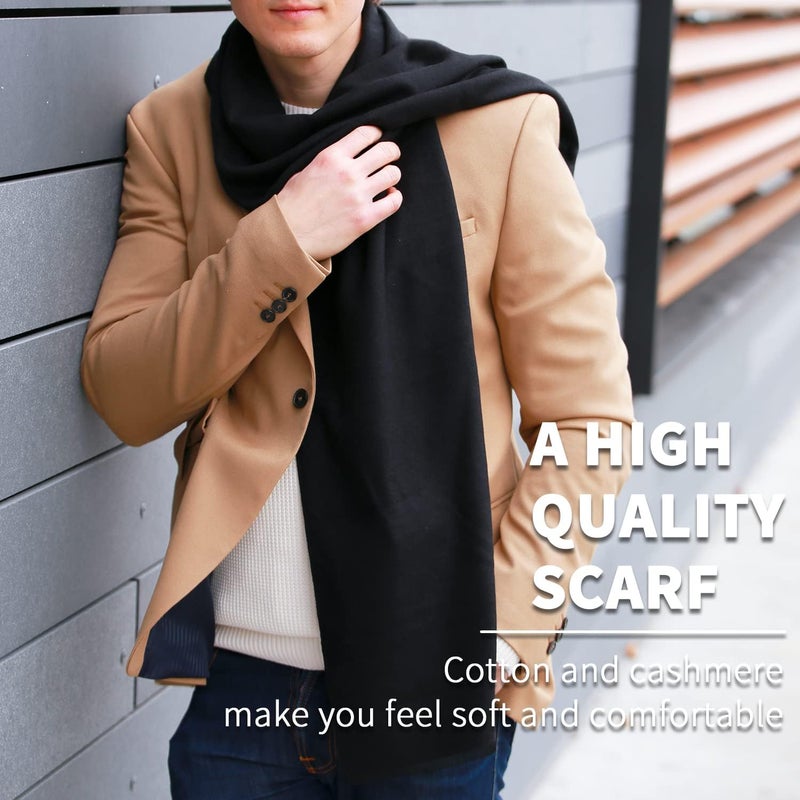 FULLRON Store Men Winter Scarf Soft Warm Long Cashmere Feel Scarves - Image 2